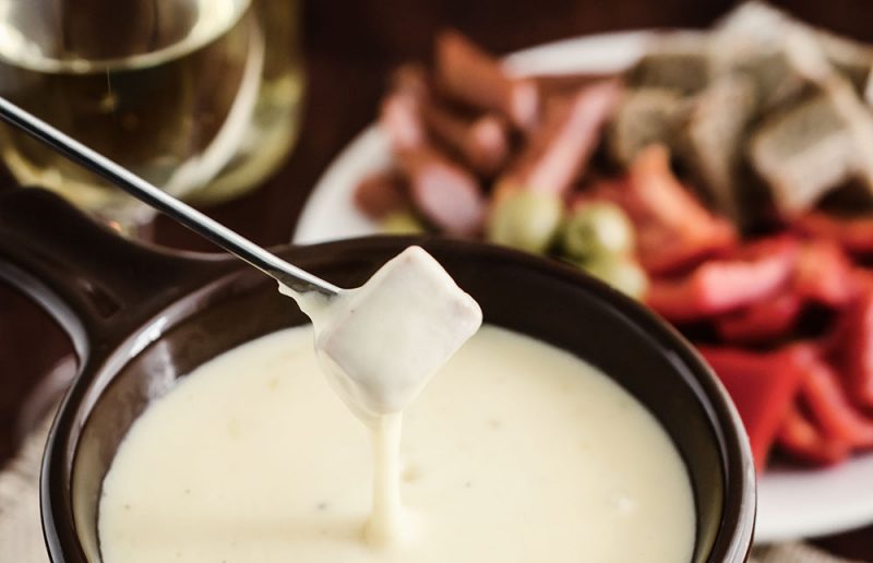 Swiss cheese fondue / melted cheese